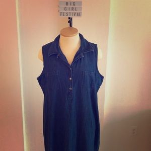 🍒VINTAGE🍒 Denim Sleeveless Dress 100% Cotton